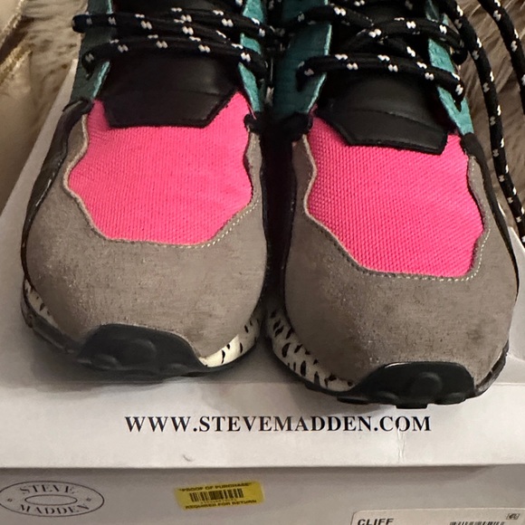 Steve Madden Cliff Women's Pink and Black Sneakers - Picture 2 of 4